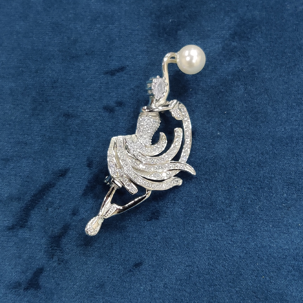 925 Sterling Silver Dancing Girl Brooch