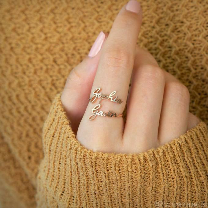 925 silver customise name ring