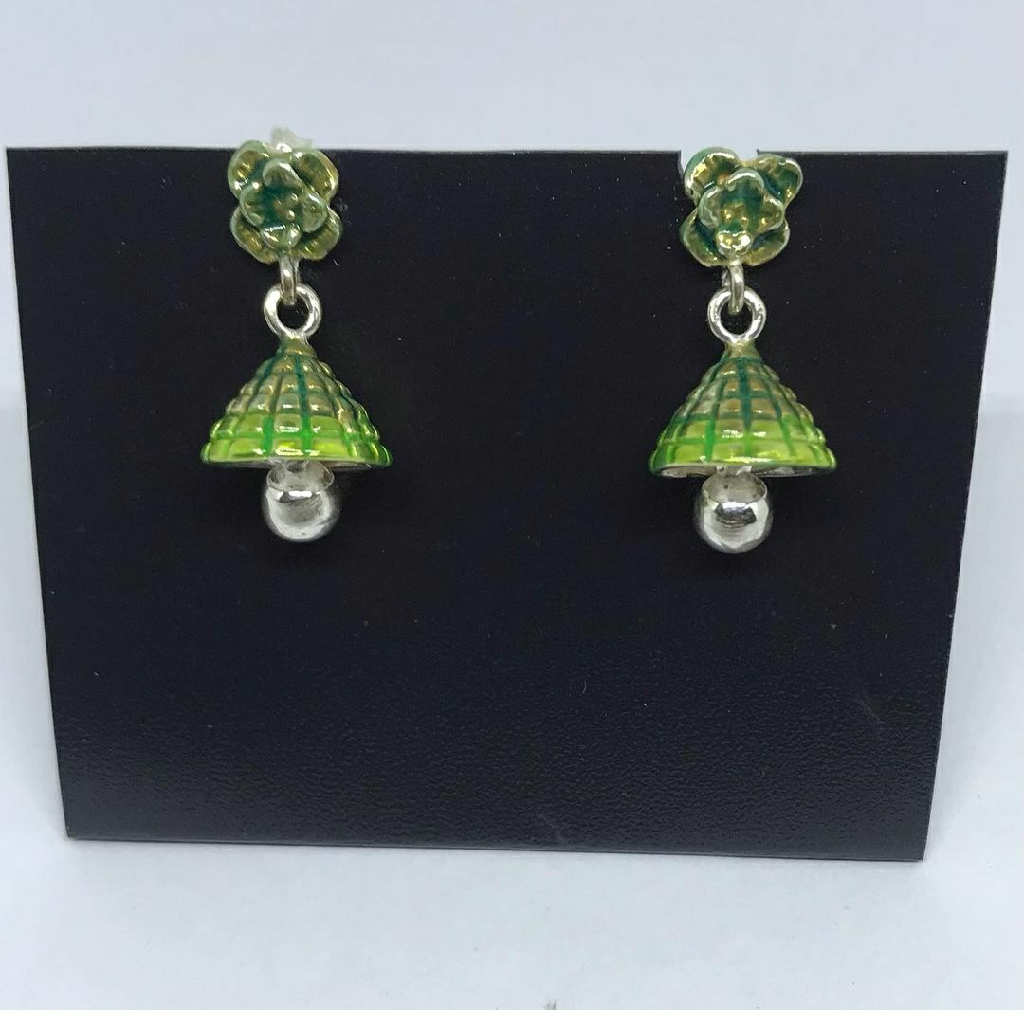 92.5 silver enamel zumki earrings