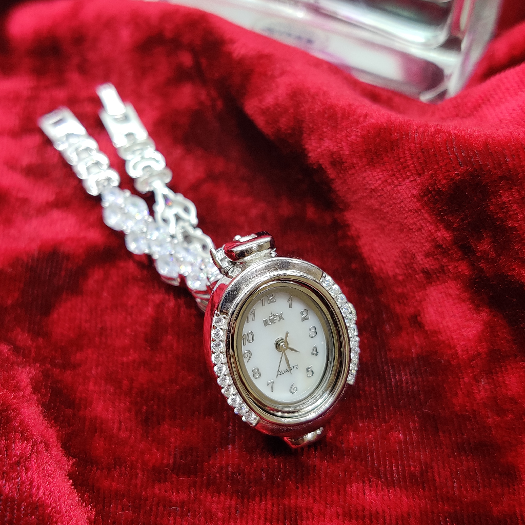 925 sterling silver Oval shape watch for ladies