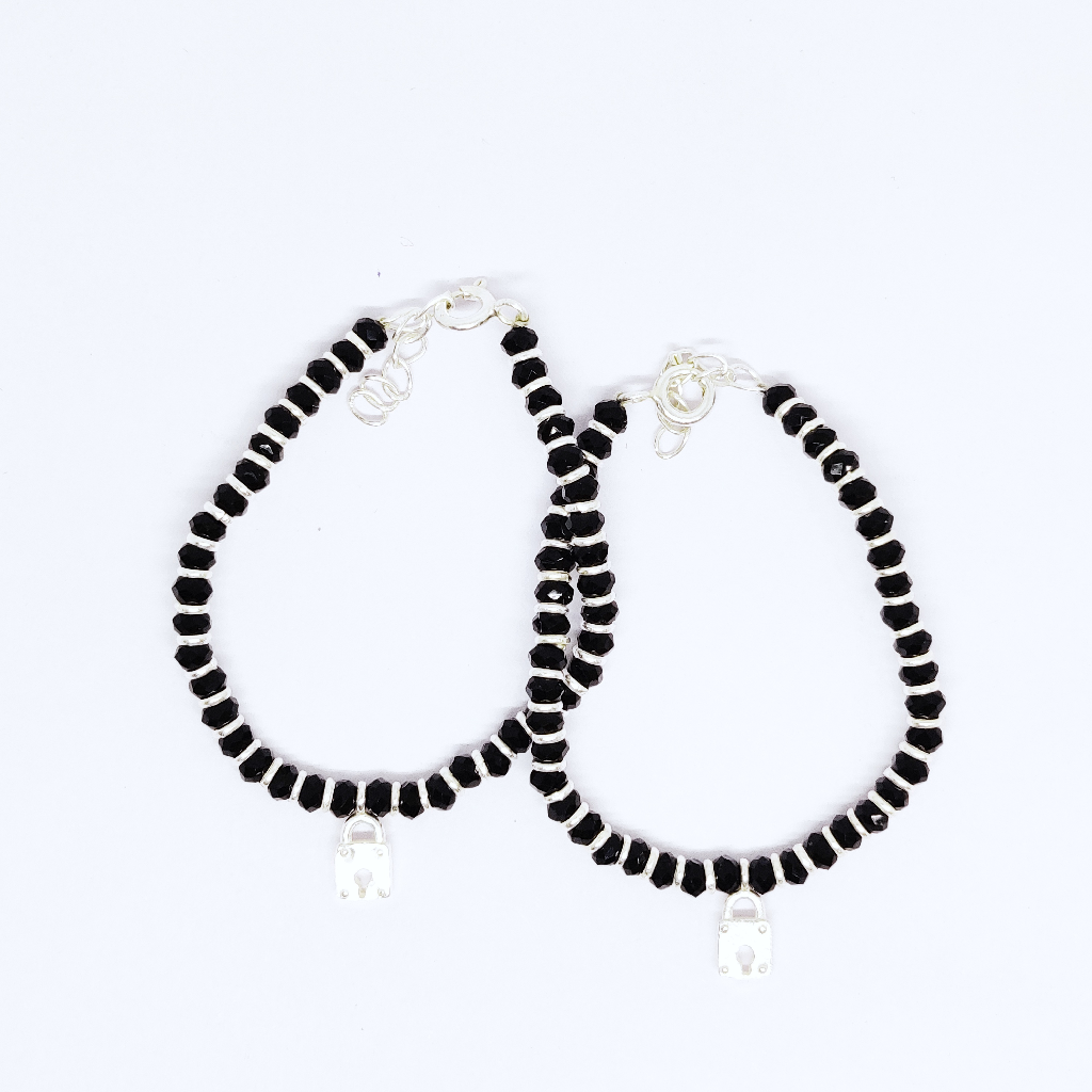 925 silver Lock black najariya bracelet for Baby