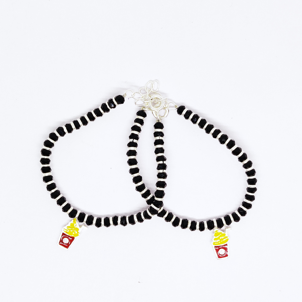 925 silver ice cream black  najariya bracelet