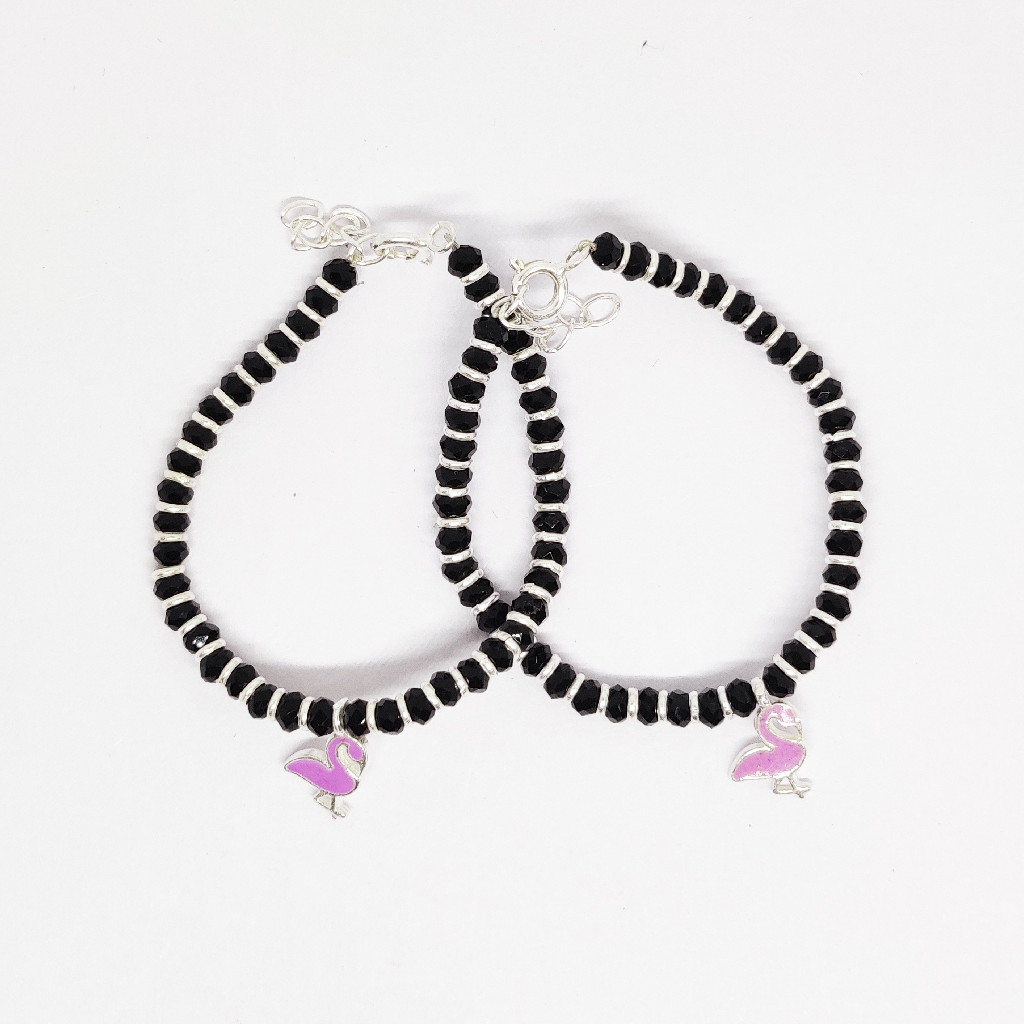 925 silver Deck black beads baby bracelet