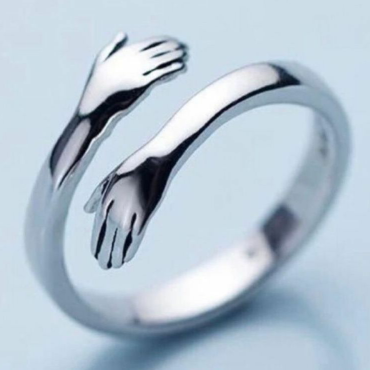 925 sterling silver ladies hug ring