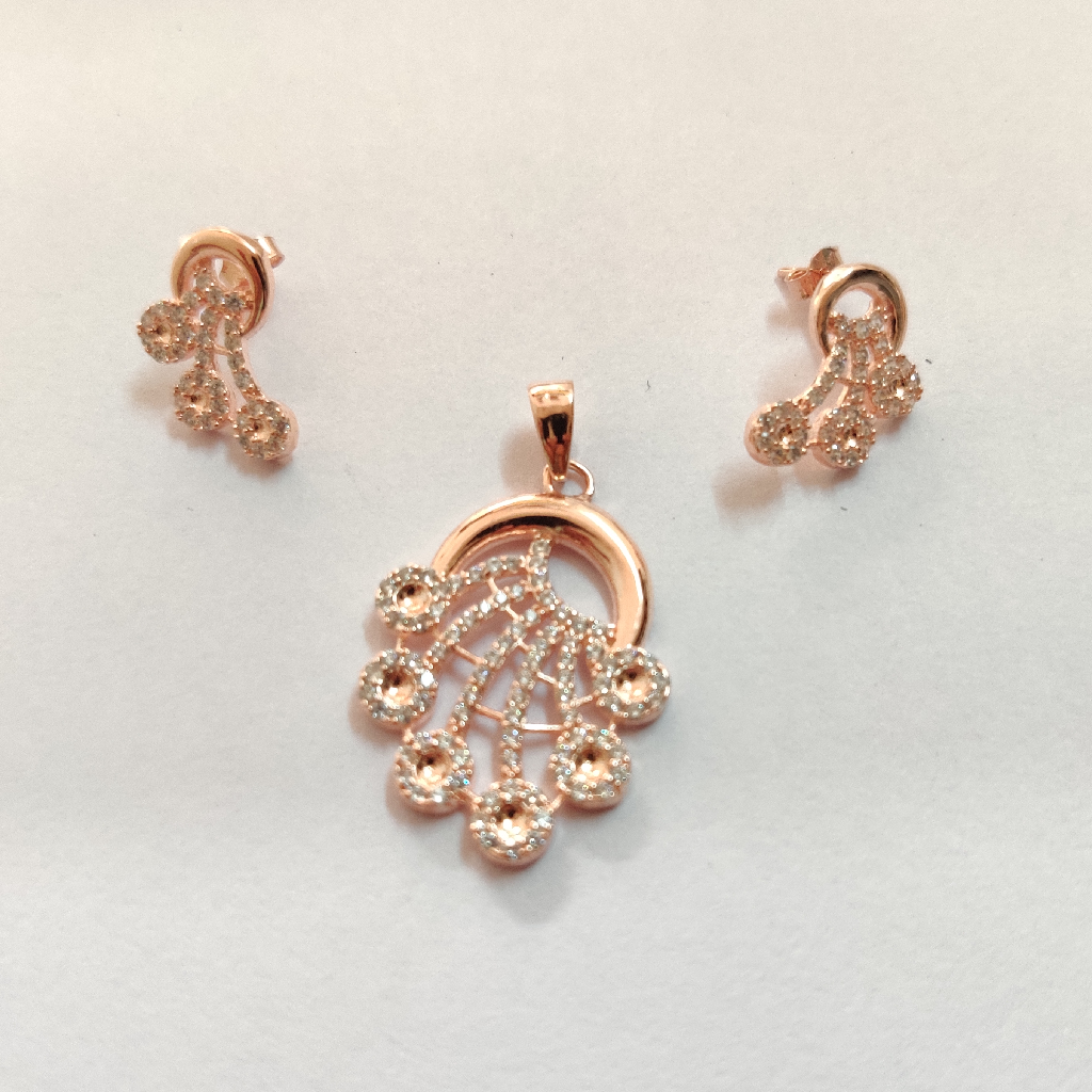 925 silver rose gold pendant set