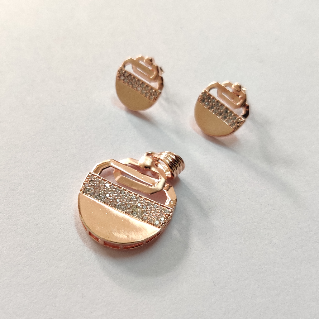 925 silver rose gold plating pendant set
