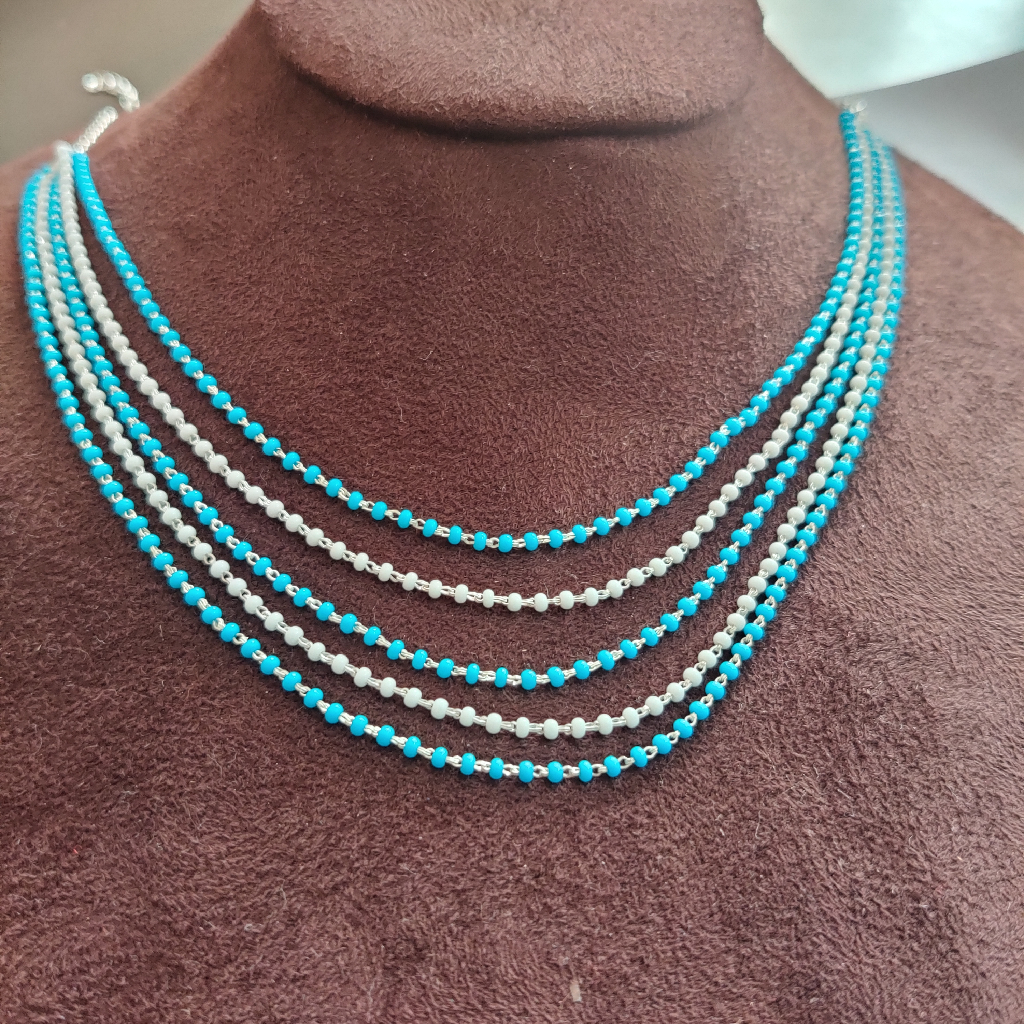 925 silver Glass beads mala