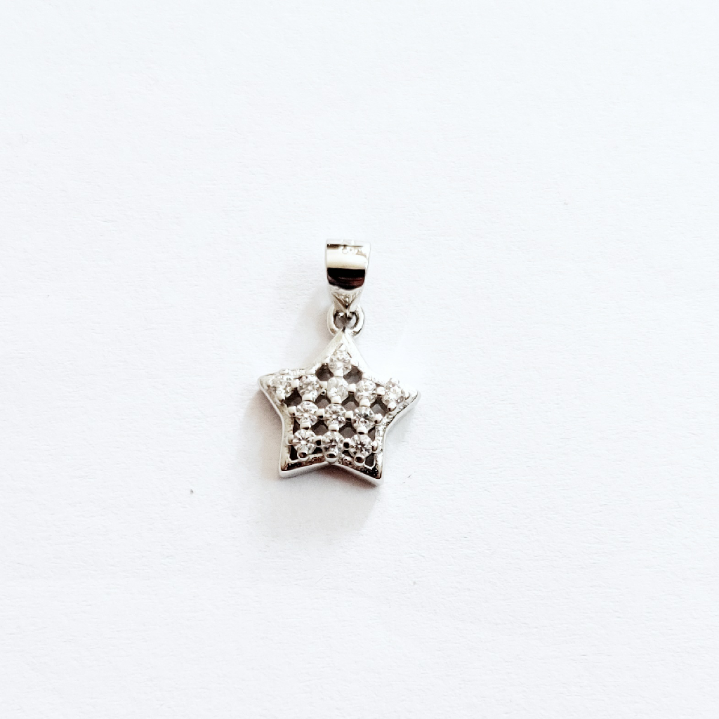 92.5 sterling silver Star shape cz  pendant