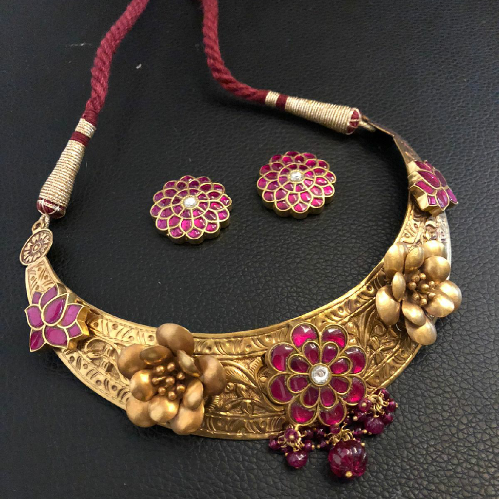 925 silver Antique Kundan Necklace