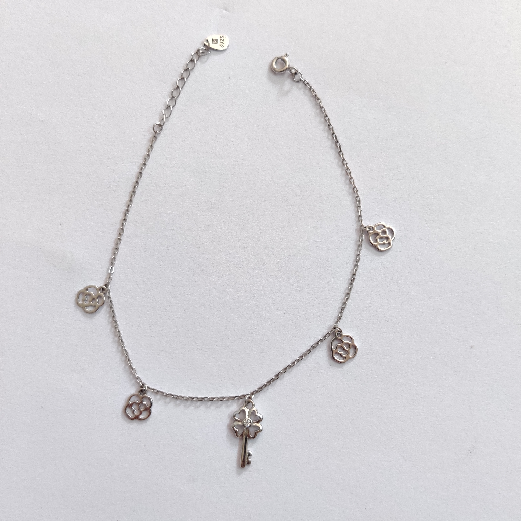 925 sterling silver rhodium platting anklets