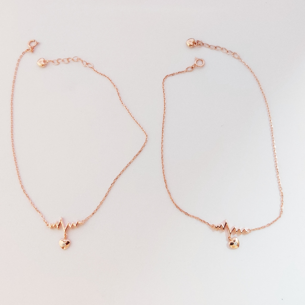 925 sterling silver Rose gold platting Anklets
