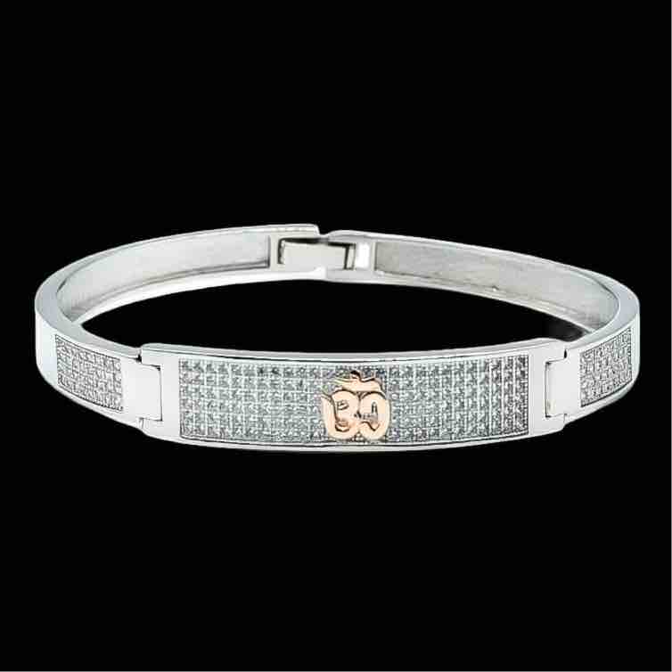 925 sterling silver gents kada with Om logo