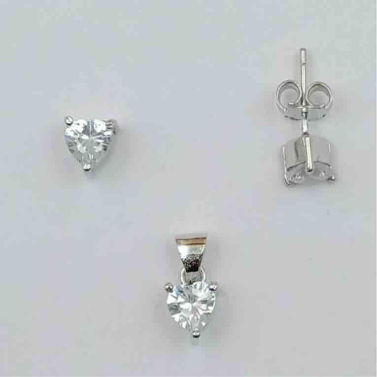 925 silver single stone pendant sets