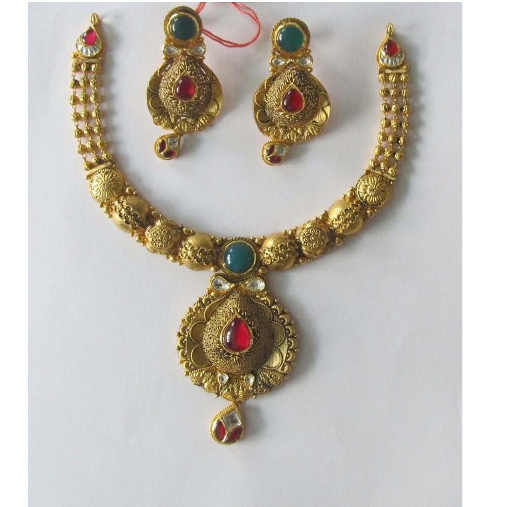 916 Gold Traditional Bridal Necklace Set