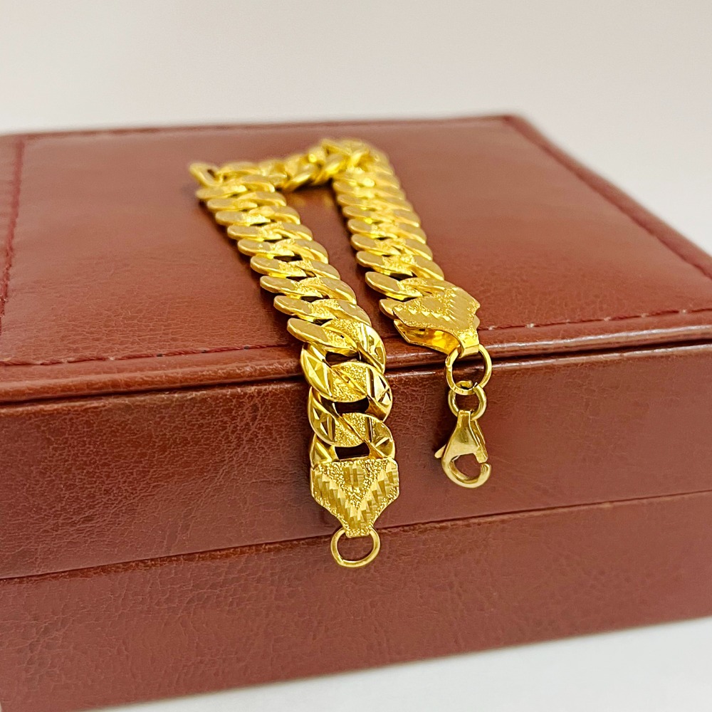 men's link bracelet yellow 22kt gold 14 grams 9.69mm wide 8 inches
