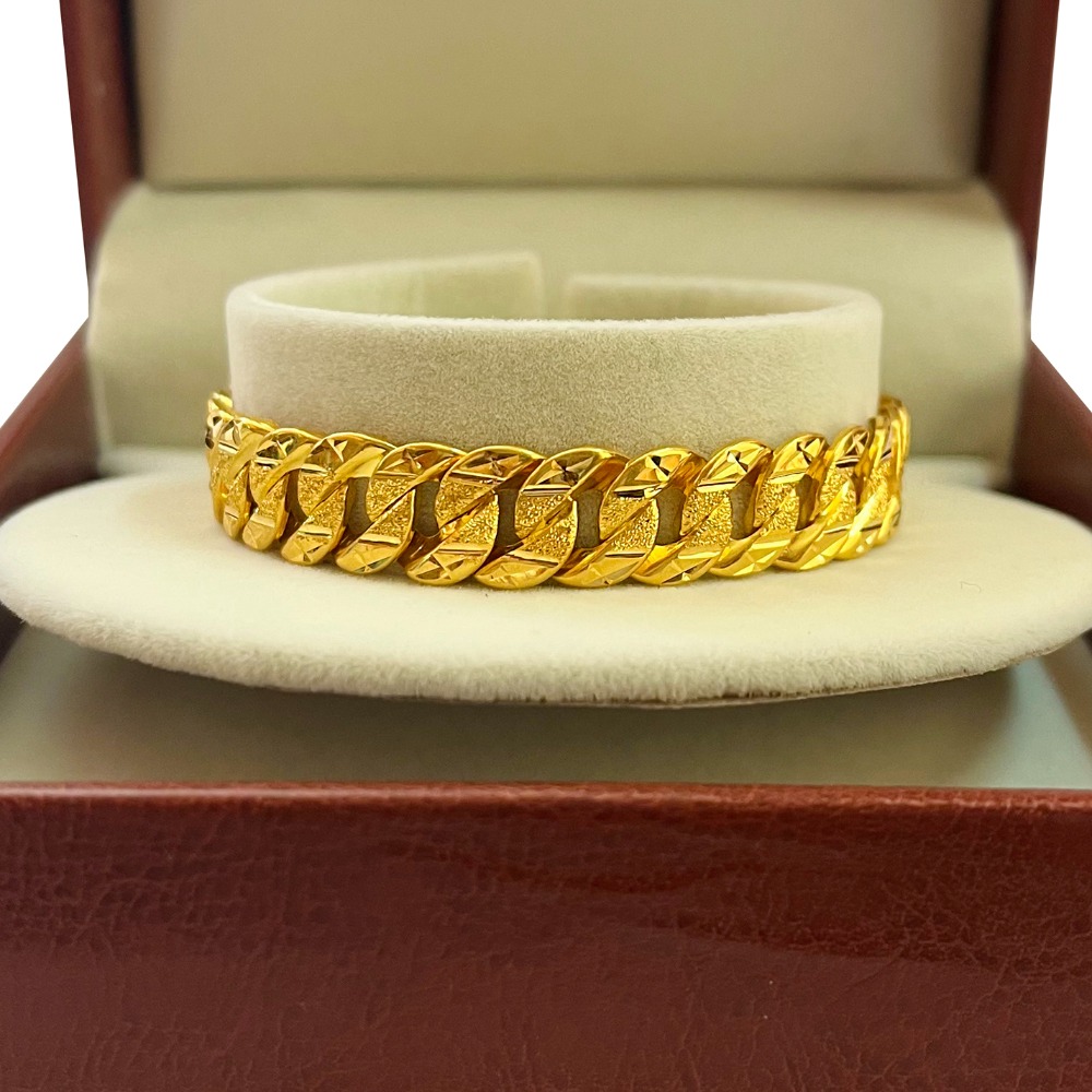 men's link bracelet yellow 22kt gold 14 grams 9.69mm wide 8 inches