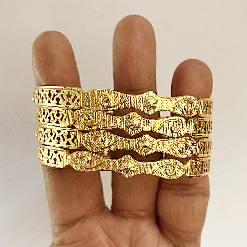 22 kt solid yellow gold slip-on women bracelet bangle 44.400 grams