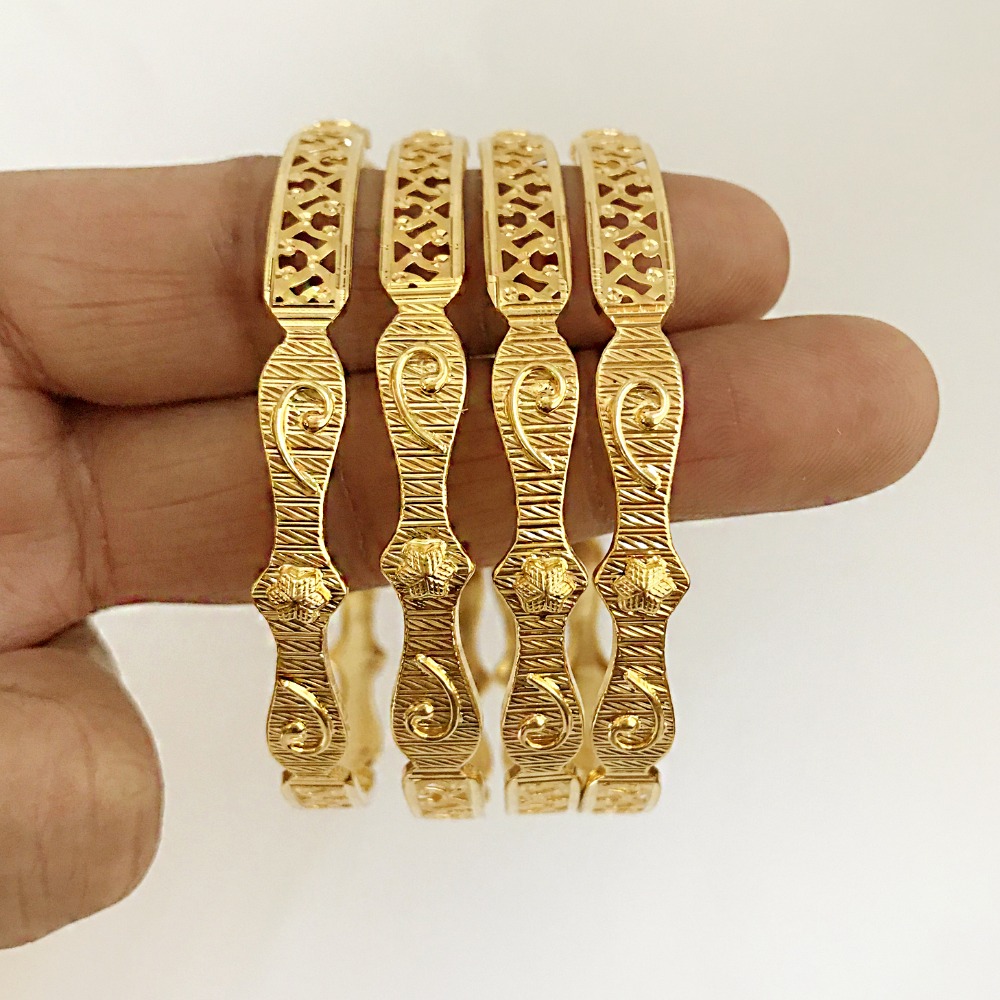 22 kt solid yellow gold slip-on women bracelet bangle 44.400 grams
