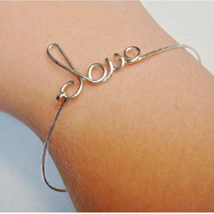 14 kt hallmark real solid white gold love hinge bangle bracelet