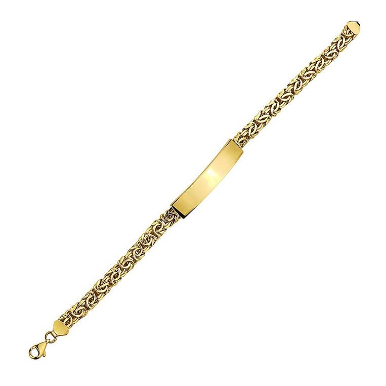 22 kt yellow gold byzantine link men's bracelet 14 grams 8 mm