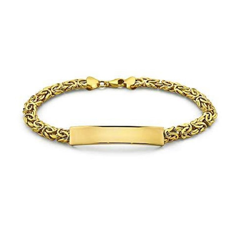22 kt yellow gold byzantine link men's bracelet 14 grams 8 mm