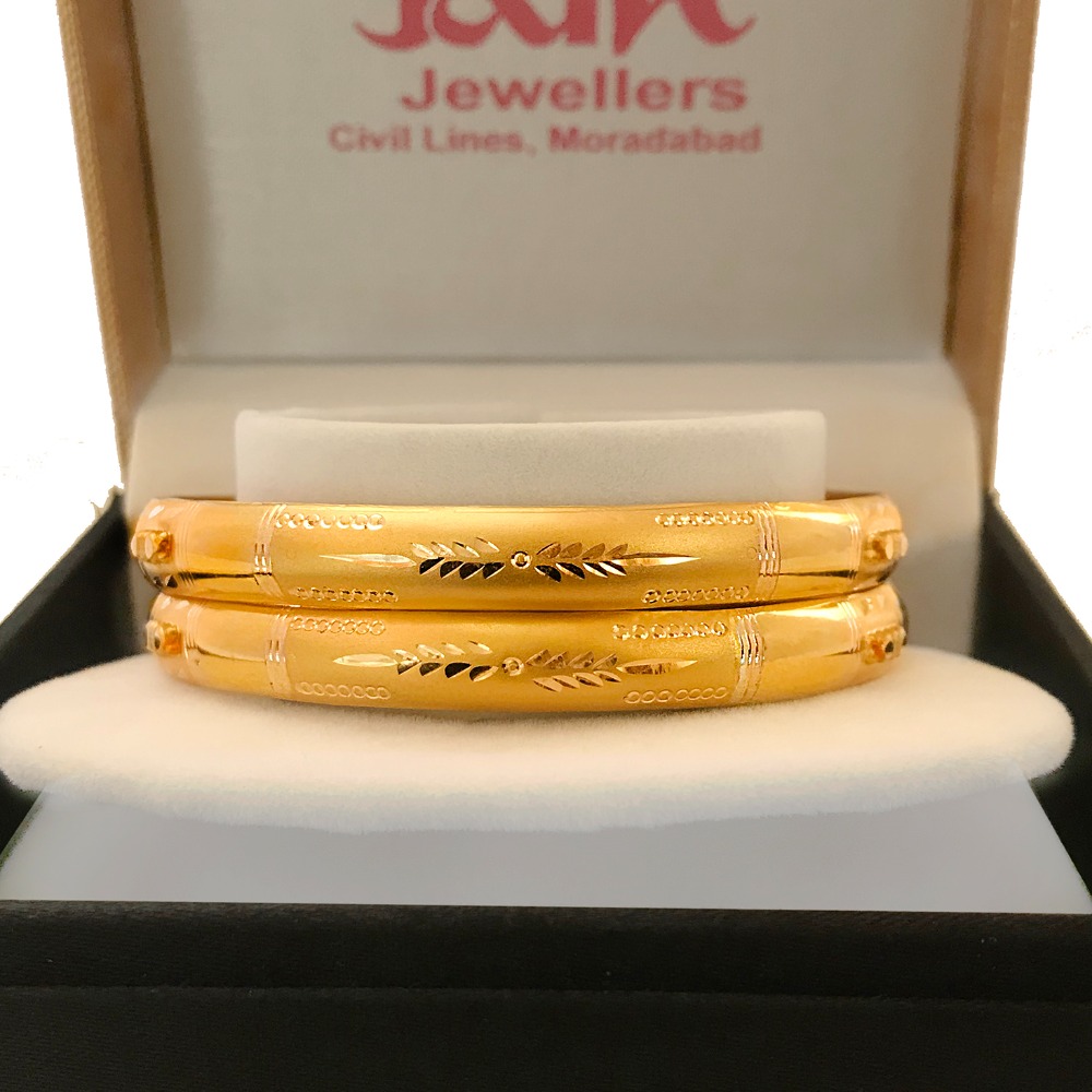 22 kt yellow gold handmade slip-on bracelet bangles 22 gms