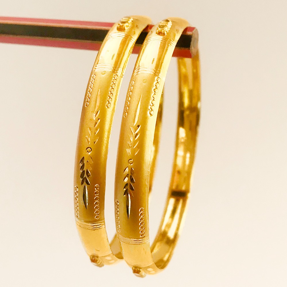 22 kt yellow gold handmade slip-on bracelet bangles 22 gms