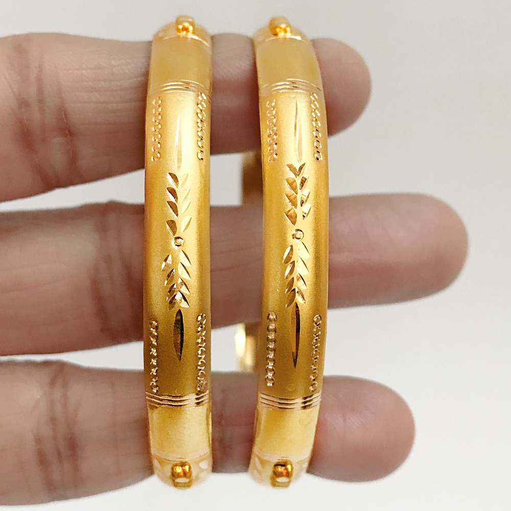 22 kt yellow gold handmade slip-on bracelet bangles 22 gms