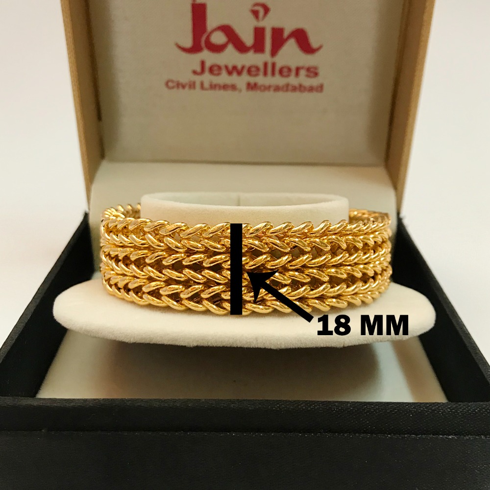 18 kt yellow gold heavy link luxury men's bracelet 75 grams