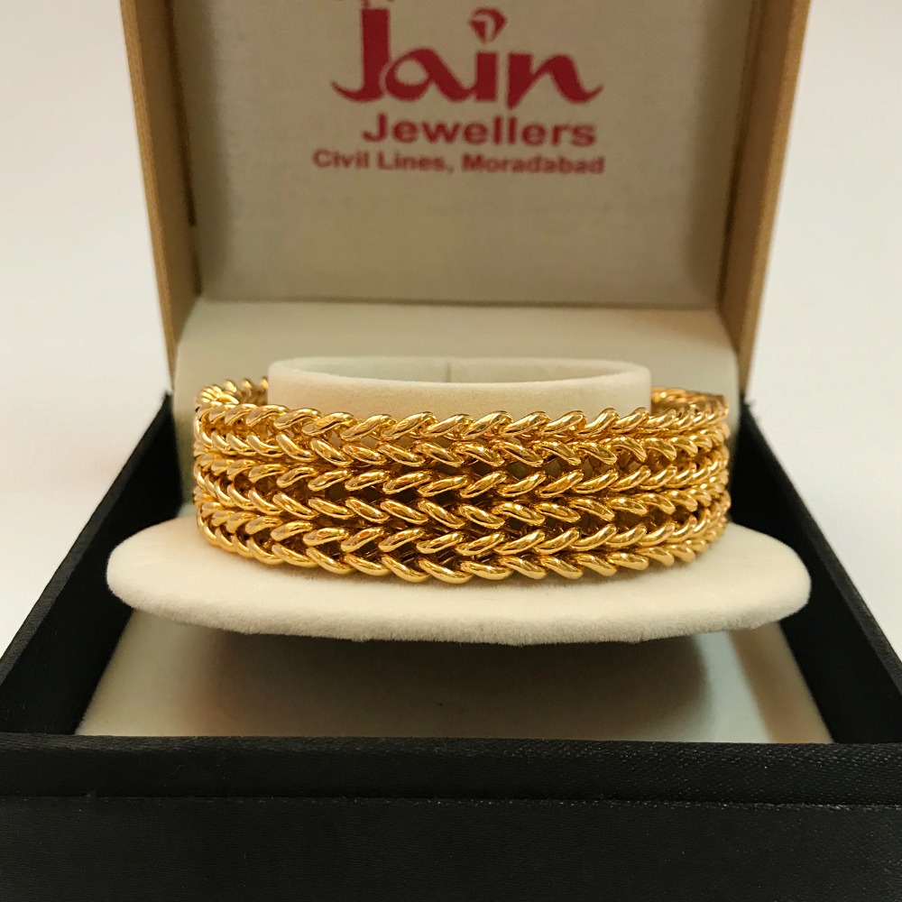 18 kt yellow gold heavy link luxury men's bracelet 75 grams