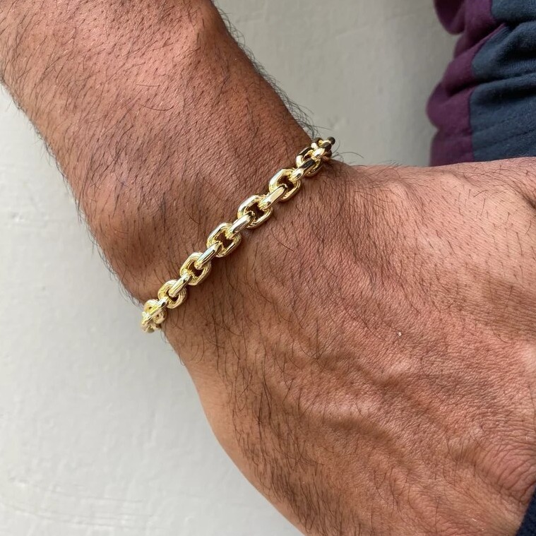22kt solid yellow gold men's cuff bracelet bangle 30 grams