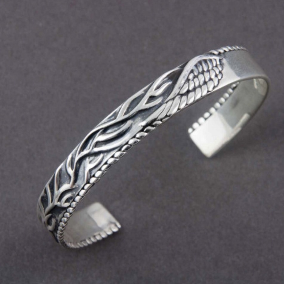 18 kt hallmark real solid white gold men's cuff bracelet 22 grams