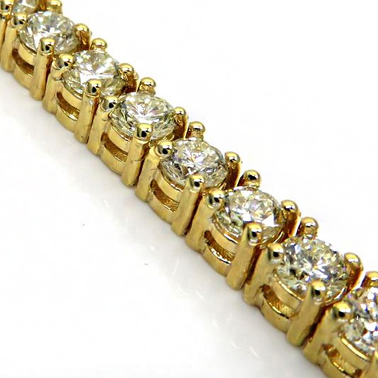 18Kt Yellow Gold Cubic Zirconia Tennis Men's Bracelet 42.090 Grams