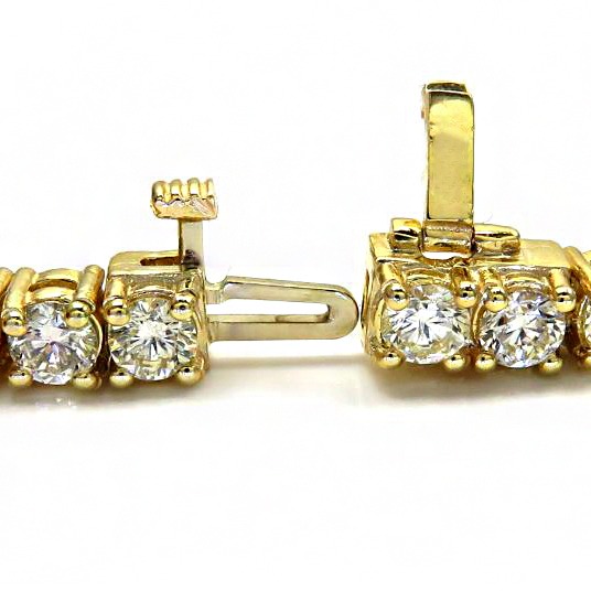 18Kt Yellow Gold Cubic Zirconia Tennis Men's Bracelet 42.090 Grams