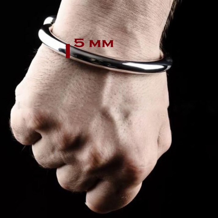 18Kt White Gold Round Smooth Cuff Men's Bracelet 40.160 Gram