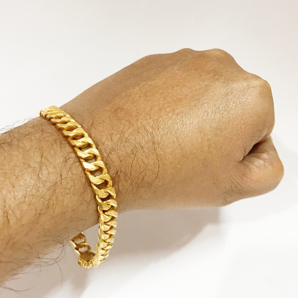 22 Kt Gold Bracelet Bangle Lock Open Box 49.780 Grams Men's Jewelry