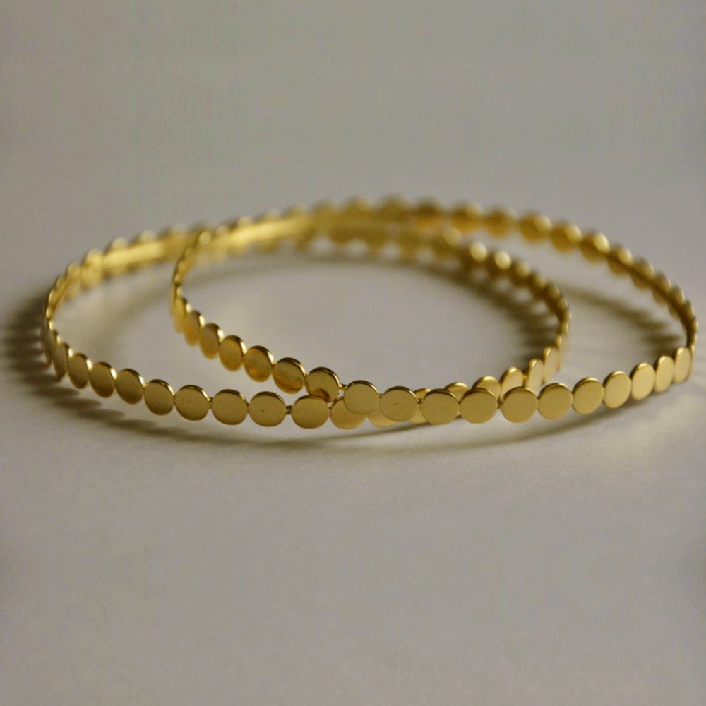 18 Kt Stamped Yellow Gold Vintage Stacking Women's Bangle Bracelet