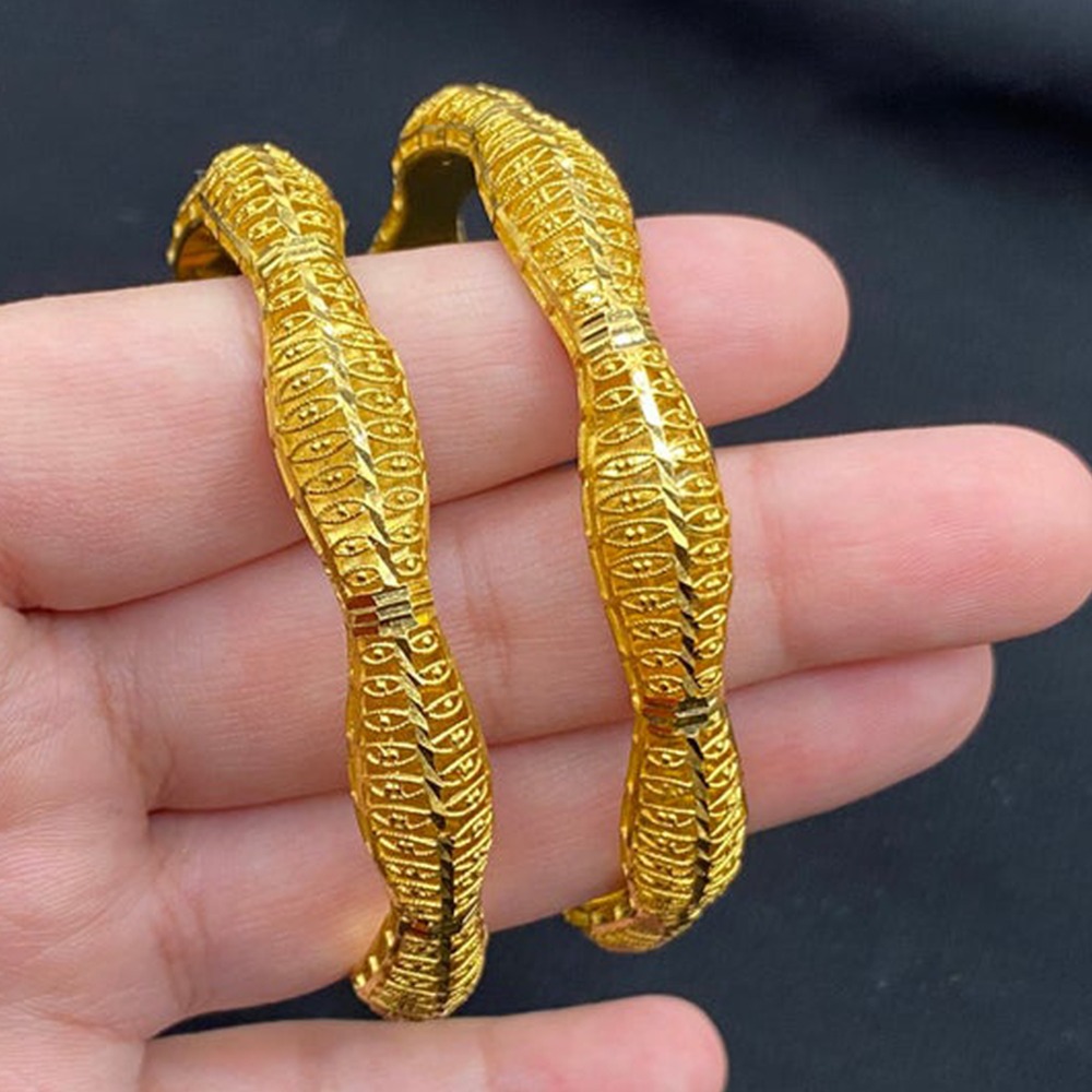 22 Kt Stamped Yellow Gold Women's Gift For Love Bangle Bracelet 40 Gm