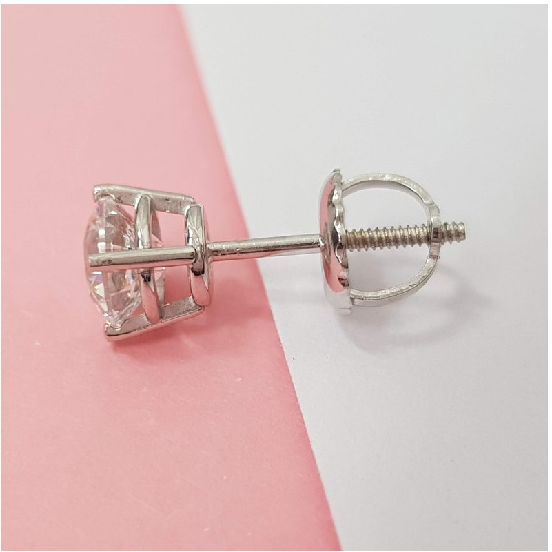 1 Ct IJ/VS1 100% Genuine Diamonds 14 Kt Gold Women'S Stud Earrings