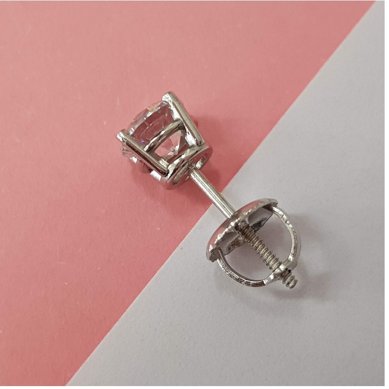 1 Ct IJ/VS1 100% Genuine Diamonds 14 Kt Gold Women'S Stud Earrings