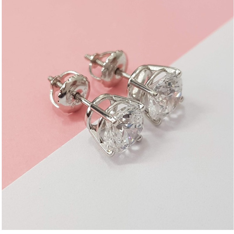 1 Ct IJ/VS1 100% Genuine Diamonds 14 Kt Gold Women'S Stud Earrings