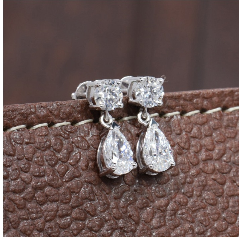 2.60 ct ij/si1 100% genuine diamonds 14 kt gold women's stud earrings