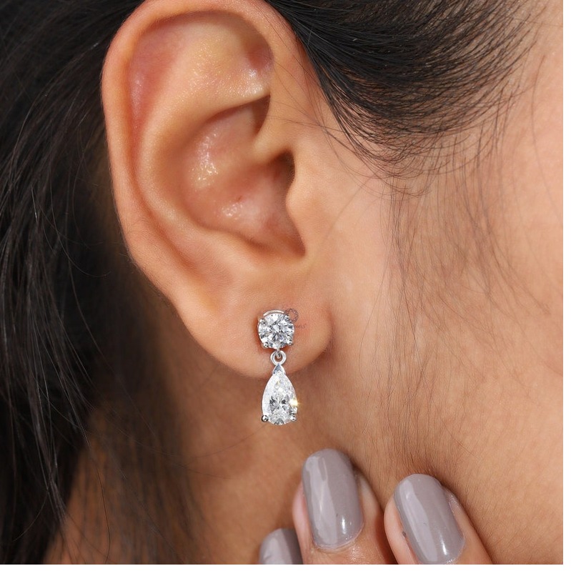 2.60 ct ij/si1 100% genuine diamonds 14 kt gold women's stud earrings