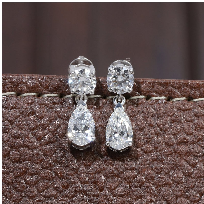 2.60 ct ij/si1 100% genuine diamonds 14 kt gold women's stud earrings