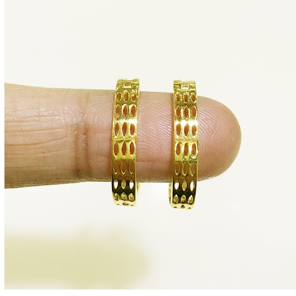 Fine Jewelry 18 Kt Yellow Solid Gold Party Wear Huggie Hoop Earrings 6.200 Grams