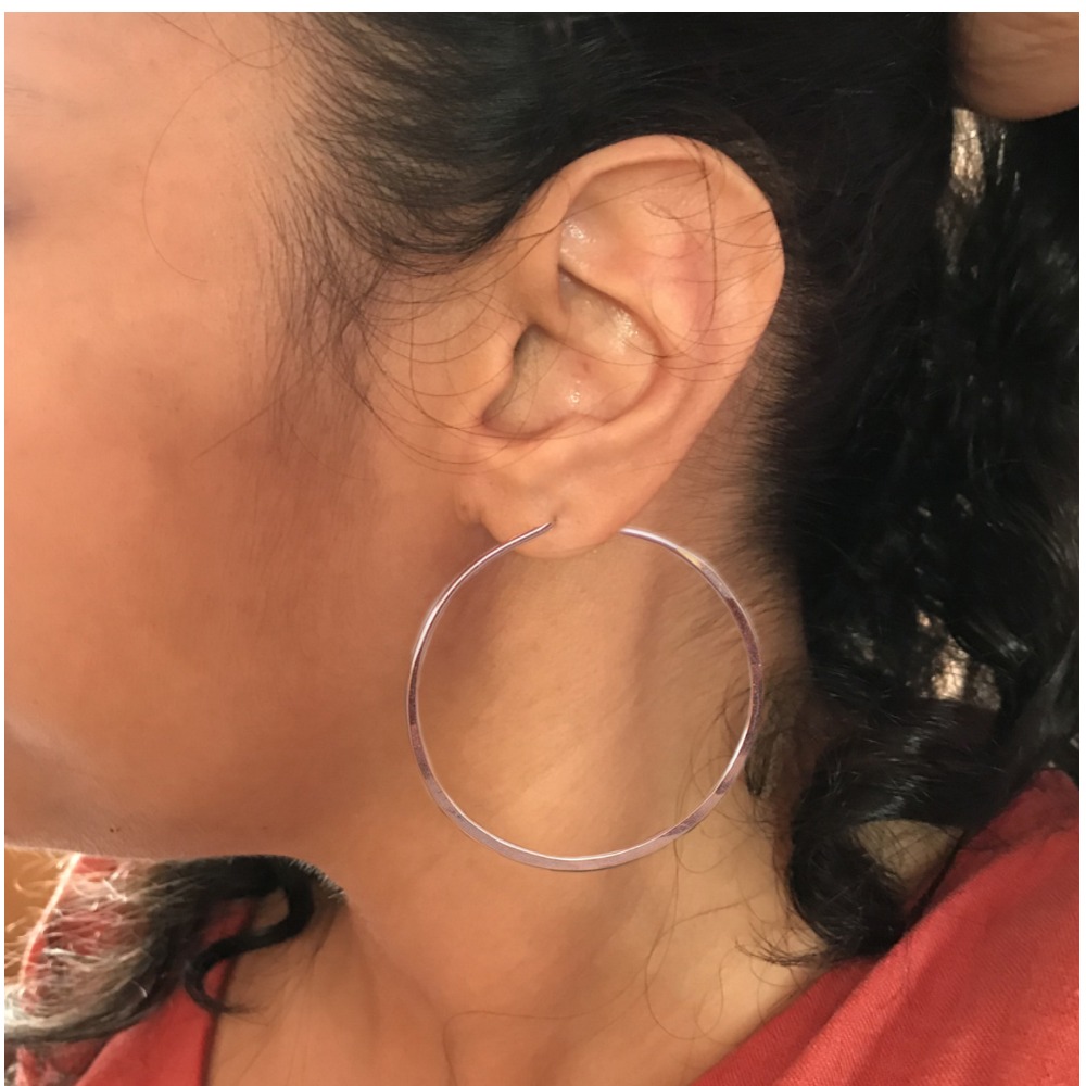 14 Kt Hallmark Real Solid Rose Gold Dangle Drop Huggie Hoop Wire Earrings 8 Gram