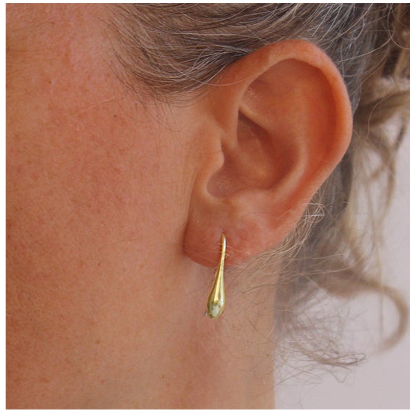 18 Kt Hallmark Real Solid Yellow Gold Tearhunky Gold Huggie Hoop Earrings