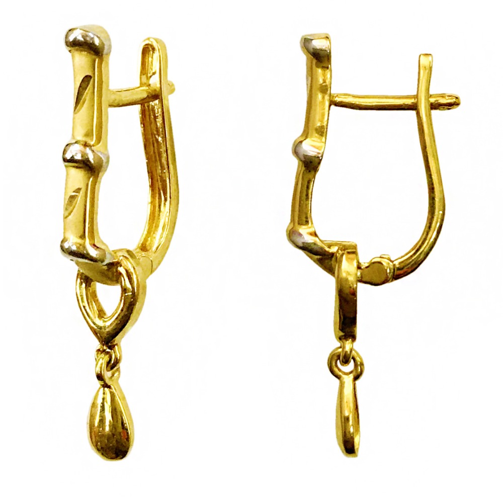22kt solid yellow gold party wear huggie hoop women's earrings