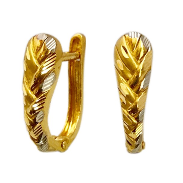 22kt yellow gold party wear huggie hoop earrings women