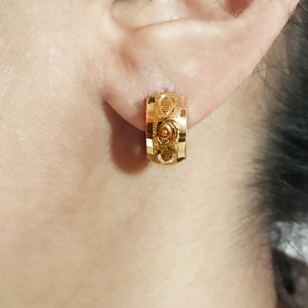 Fine Jewelry 18 Kt Real Solid Yellow Solid Gold Huggie Hoop Earrings 2.510 Grams